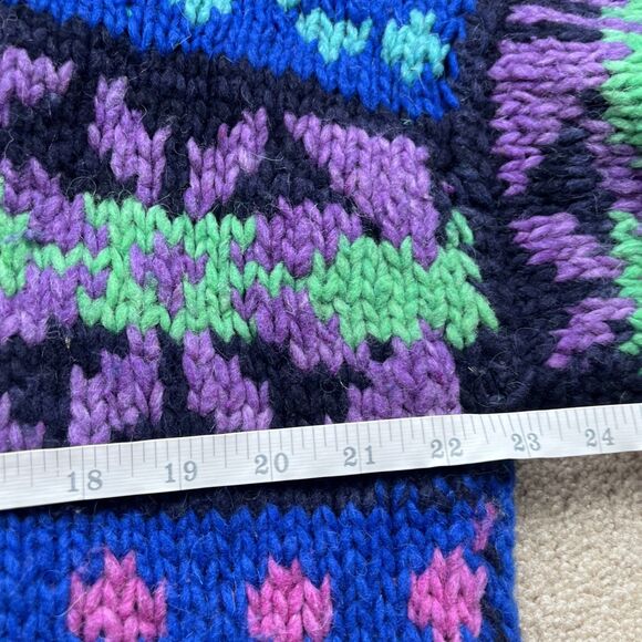 Rey Wear Cardigan Sweater Men XL Wool Ecuador Handknit Chunky Oversized Colorful - Picture 3 of 6